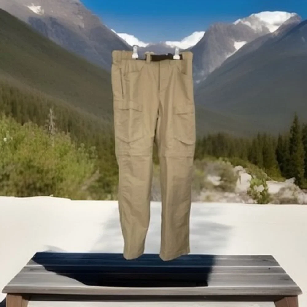 The North Face Convertible Cargo Hiking Belted Pants Tan Size 32 Inseam 31 - Picture 1 of 16
